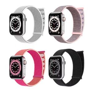 4 Band Set Nylon Apple Watch Straps, For Watch Sizes 42mm/44mm/45mm/49mm